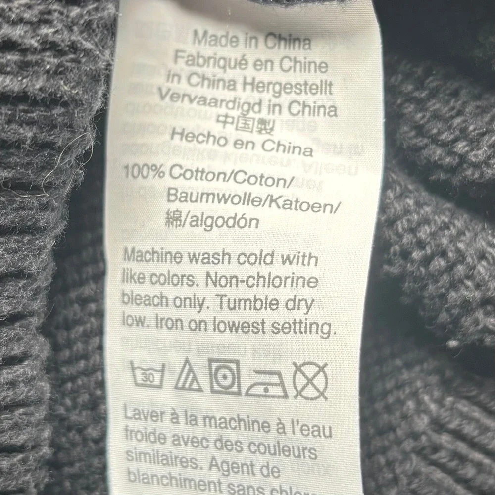 J. Crew‎ Black 100% Cotton Long Sleeve Sweater XS Preppy Classic